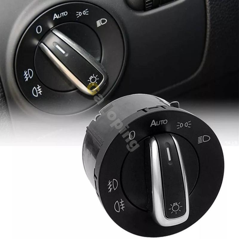 For 2005-2013 VW Jetta Golf MK 5 MK 6 Passat B6 B7 CC Touran Caddy Tiguan Chrome Headlight Switch add Auto function 5ND941431B