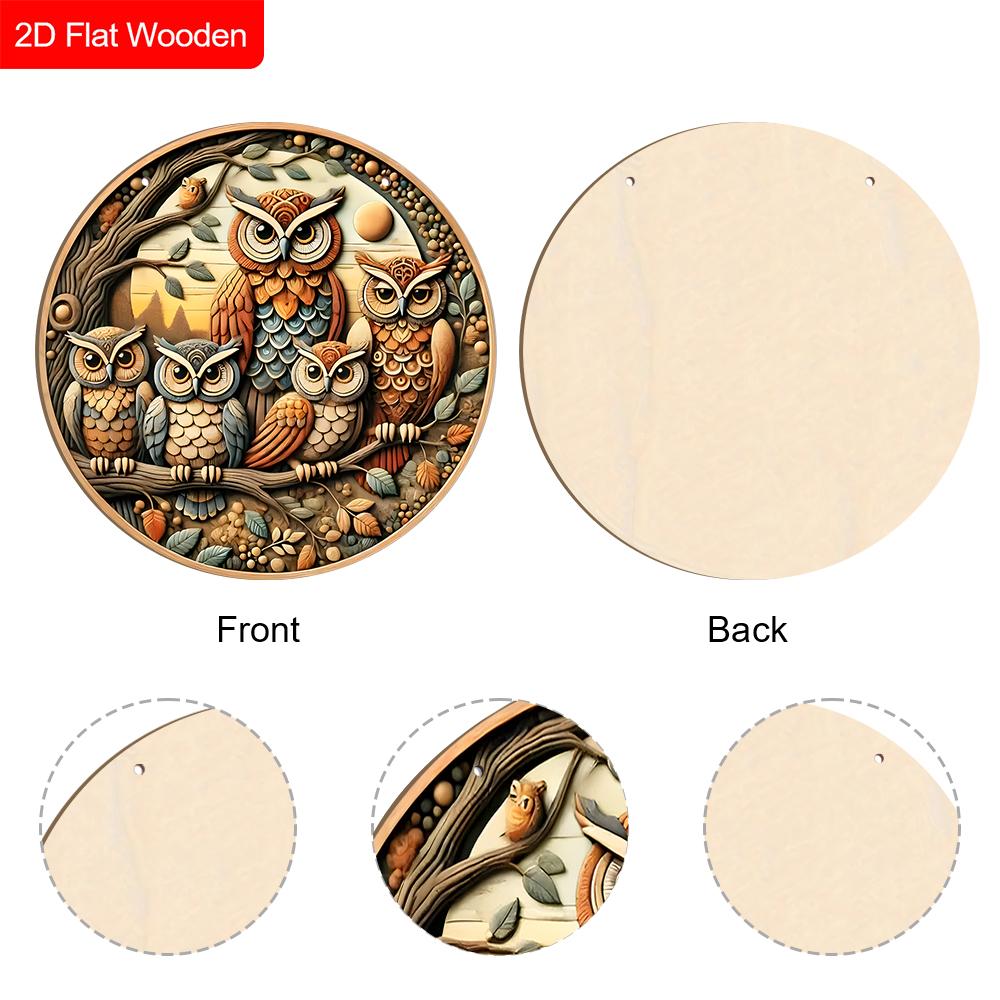 Dekorative Hängeschilder in 2D-Ebene, Innendekoration für Wand oder Tür, Gartendekoration, Eulenmuster, interessante Geschenke für Familie und Freunde