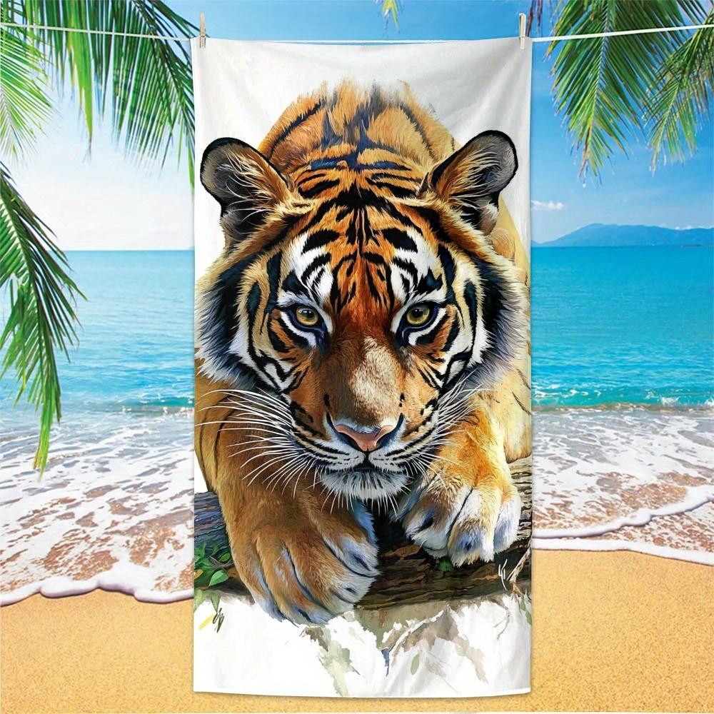 1pz Sciarpa da Spiaggia in Microfibra con Stampa Tigre Esotica | Essenziale Estivo Vivace, Leggera, Asciugatura Rapida, Elegante Statement di Arredo per la Casa