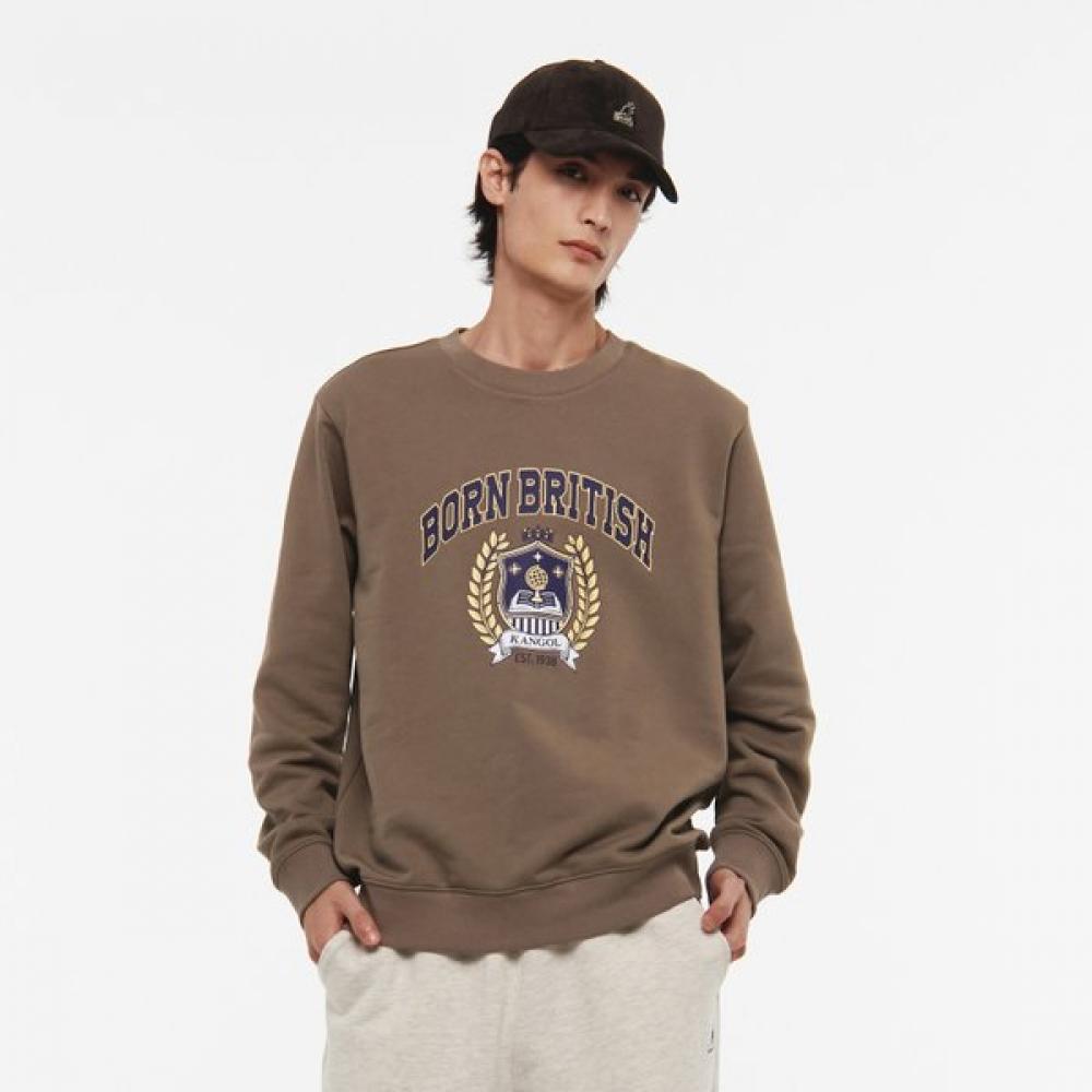 KANGOL Свитшот с графическим принтом в стиле колледжа, полуприлегающего кроя 1786, темно-бежевый XL