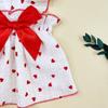 Valentinstag 1 Stück Herzmuster Schleifen-Dekor Haustierkleid für Hund für den Sommer