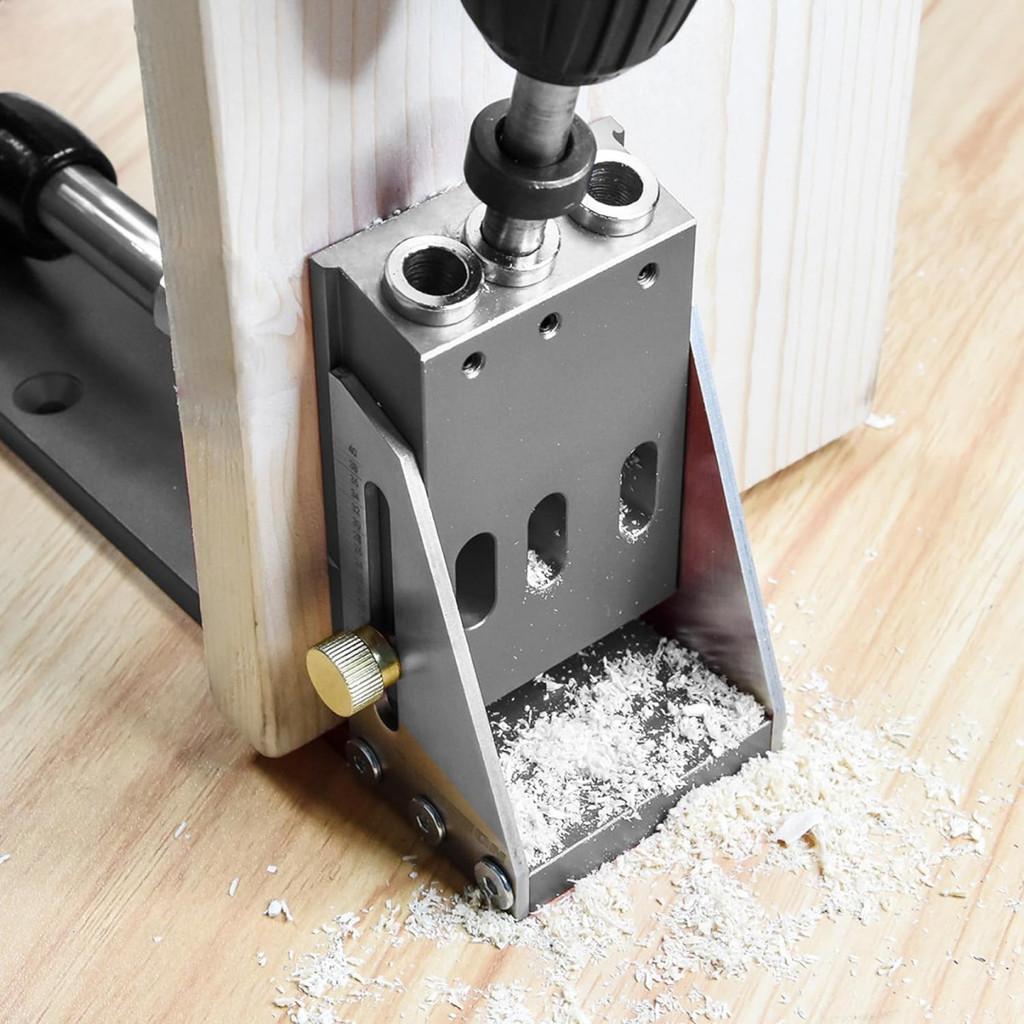 Woodworking Drilling Clamping Tool New Woodworking Oblique Hole Locator Aluminum Alloy Drilling Bit Pocket Hole Jig