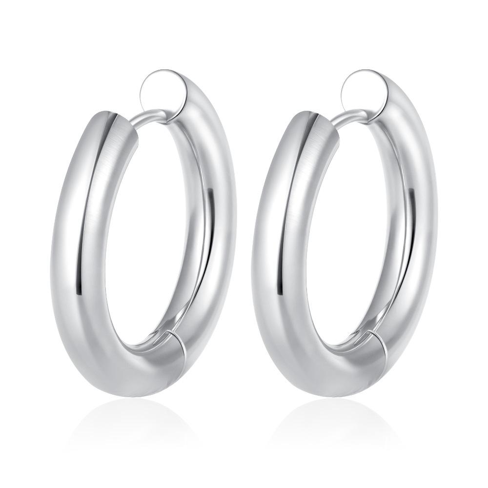 18K Gold-Plated Stainless Steel Hoop Earrings - European & American Style