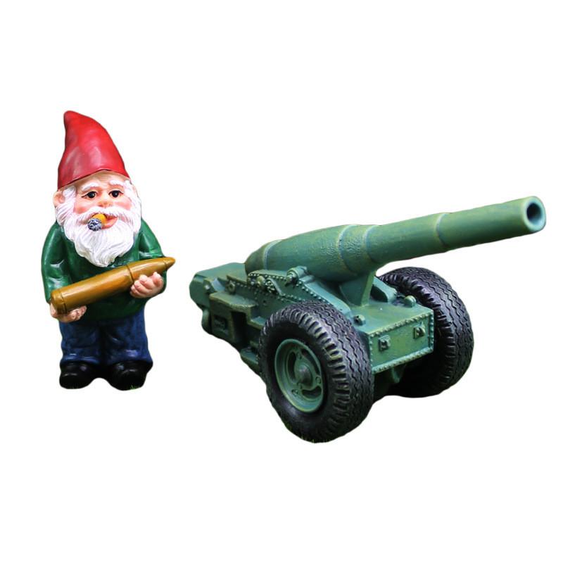 Resin Dwarf Battle Cannon Garden Miniature For Landscaping Gift Decorations
