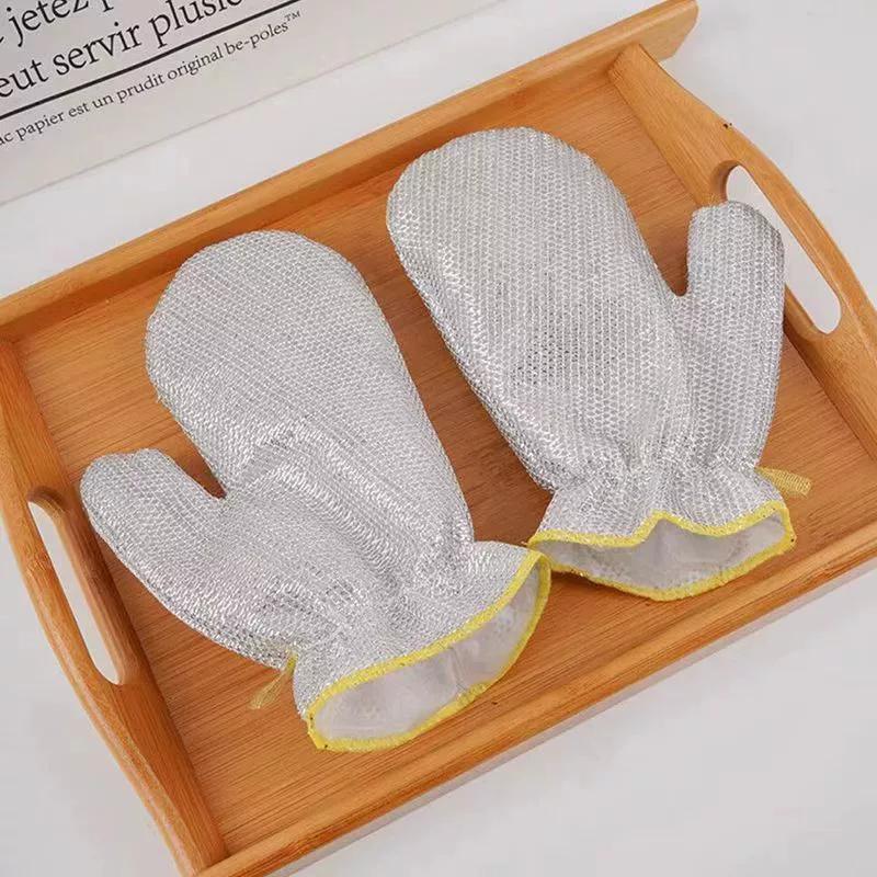 

1/2 шт. новые перчатки для мытья посуды из стальной проволоки, перчатки для удаления ржавчины, кухонные изоляционные перчатки, салфетки для мытья посуды из стальной проволоки, инструменты 2PCS серый