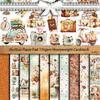 Retro Warm Color Junk Journal Background Paper - 10 Sheets