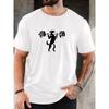 Summer Men's Cotton Oversized Tee English Letter Print Casual Streetwear Short Sleeve Breathable Round Neck