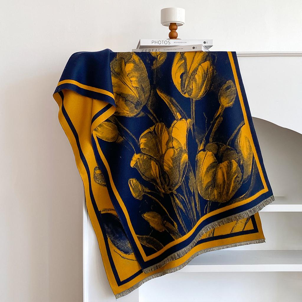 tulip scarf femininity high sense imitation cashmere scarf versatile warm coat