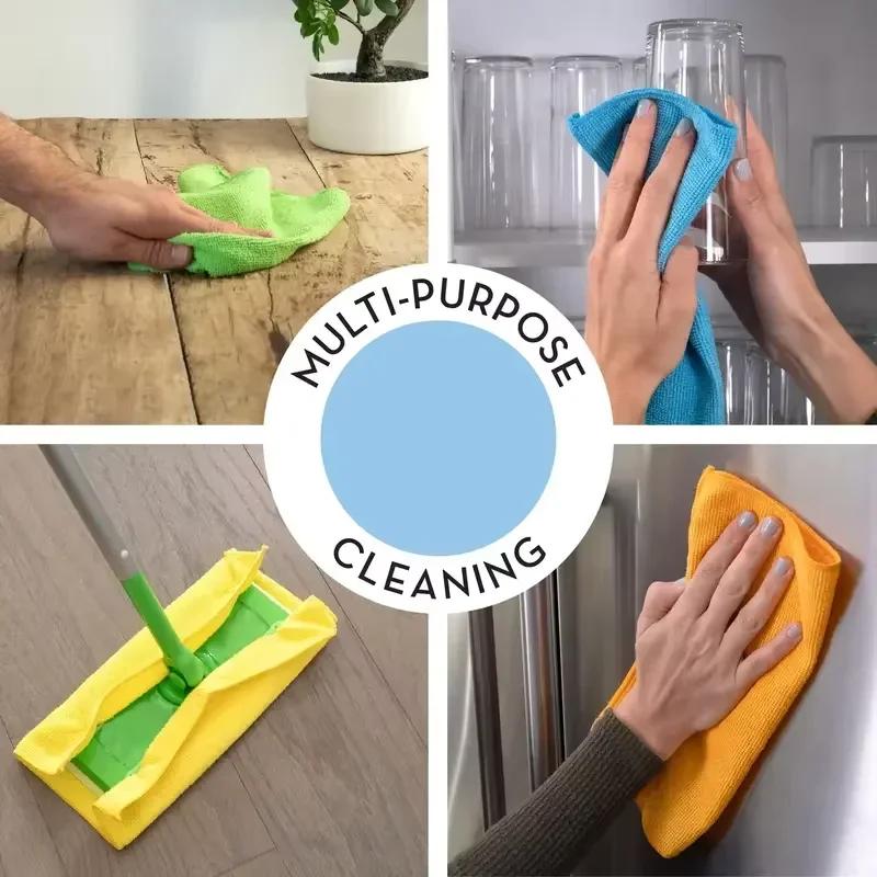 20/10/5pcs Microfiber Cleaning Cloth, Dishwashing Cloth Household Rag Kitchen Bathroom Cleaning Towel Durable Absorbent Towel