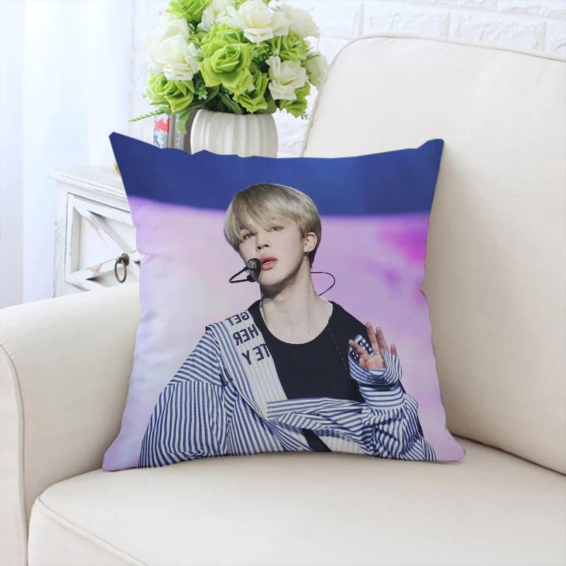 Custom Pillowcase P-Park Jimins Double-sided Printed Sofa Cushion Cover Office Chair Waist Cushion Headboard Cushion 40x40cm