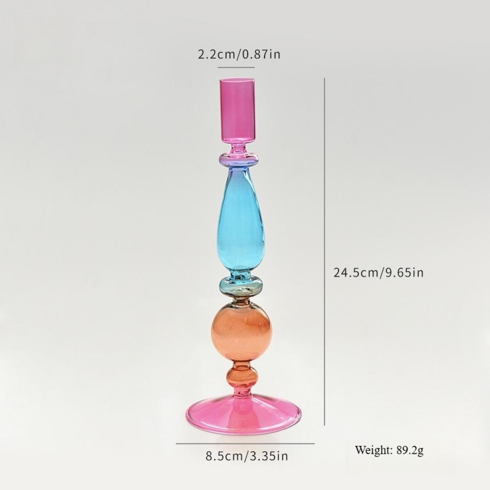 Creative Colored Glass Candle Holders Long Pole Candlesticks for Home Decoration Wedding Table Centerpieces Ornaments