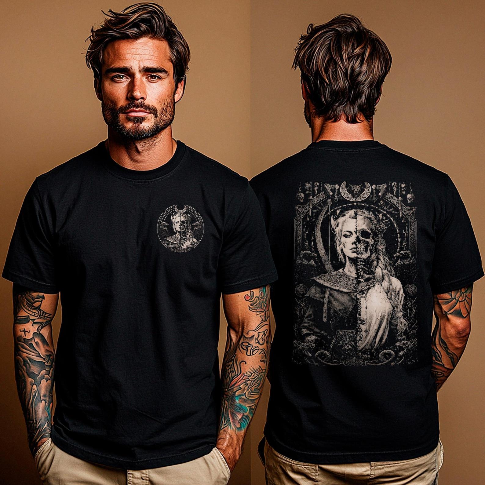 Hel Norse Goddess Shirt: Viking Death Goddess Tee | Norse Mythology Shirt | Pagan Witch Gothic Shirt | Helheim Goddess Shirt Metalhead Gift S