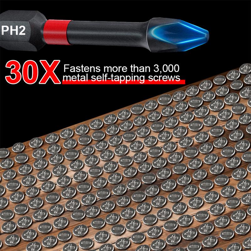 39pcs Screwdriver Bit Set PH2 1/4 Inch Hex Impact Bit Set Non-Slip Screw Driver Hand Tools Magnetic Batch Head Impact Driver Bit