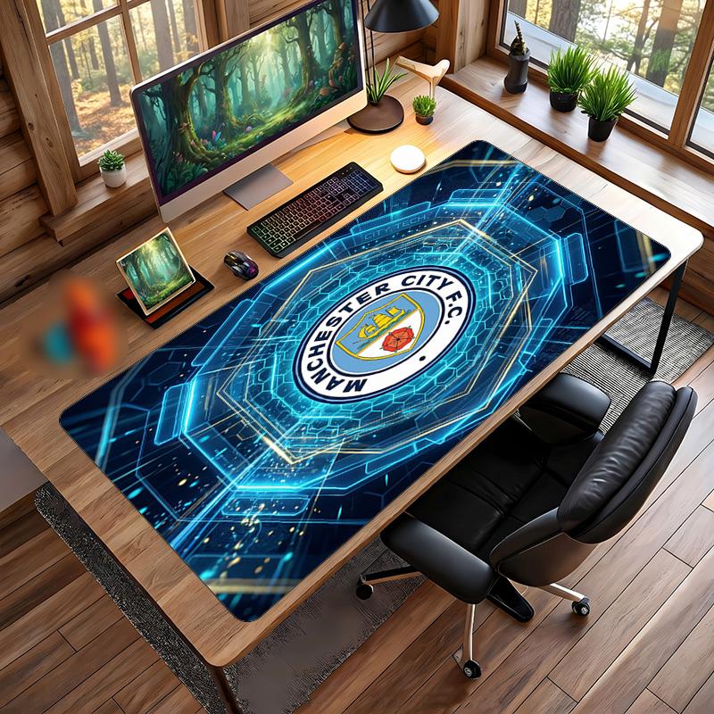 Tappetino per Mouse Grande Stampato Manchester City, Tappetino Morbido in Gomma Antiscivolo per Scrivania da Gioco per Ufficio Laptop Computer Decorazione