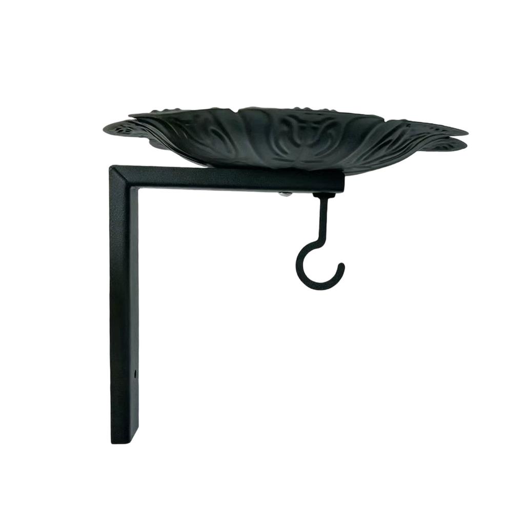 Outdoor Metal Bird Feeder Wall Mount Decorative Garden Hanging Bird Bath with Hook for Backyard Patio Yard
