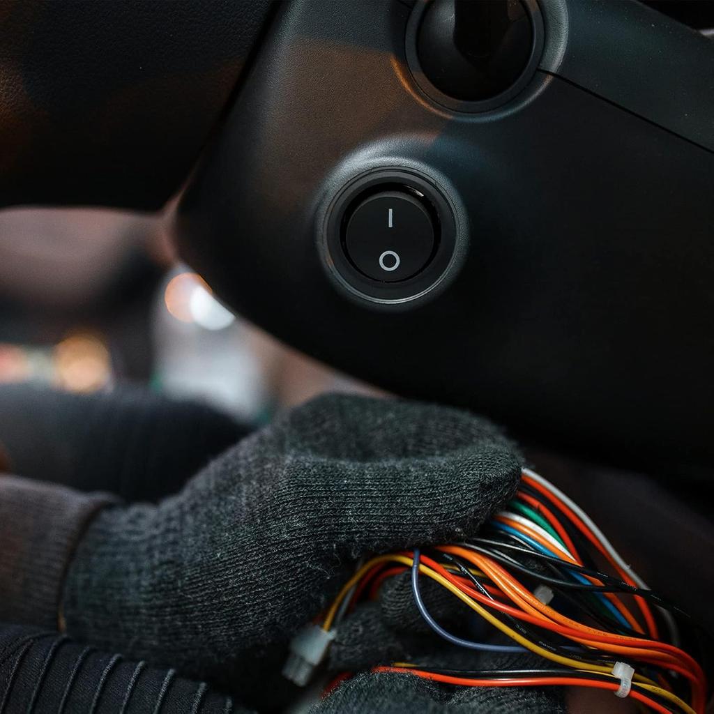 Round Rocker Switch, 6 Pcs Mini Rocker Switch, 12 Volt ON Off Toggle Switch with Pre-Wired 6A/250V 10A/125V AC, 12VDC Electrical Switches for Boat,