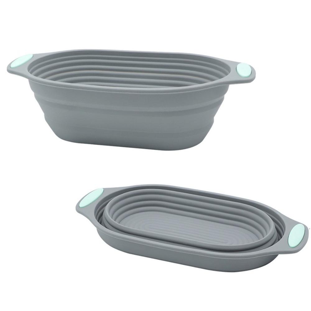 Foldable Bread Proofing Baskets Silicone Fermentation Container  Baking Tool Supplies
