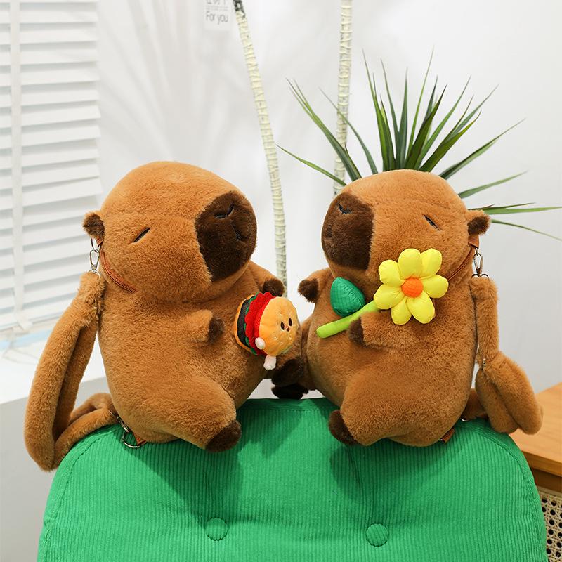 Cute Capybara Backpack Plush Toy Doll Stuffed Animal Gift for Girls' Birthday