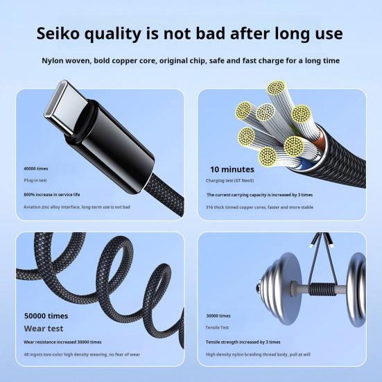 Magnetic Data Cable Braid USB C Cable Retractable Fast Charging Cable for IPhone Laptop Car Charger Travel