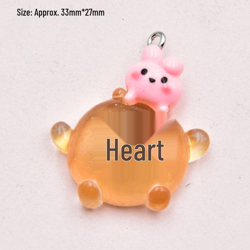 Colorful Cartoon Resin Animal Pendant Keychain - Puppy, Koala, Rabbit