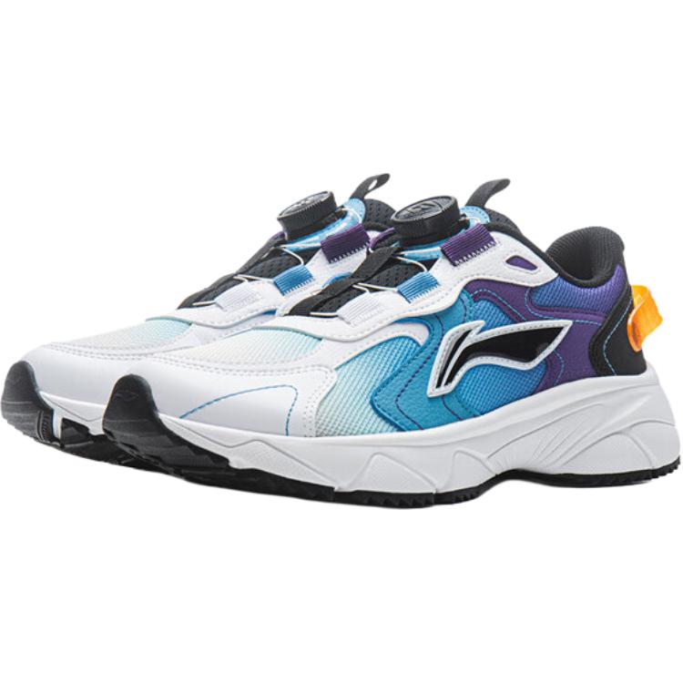 Li Ning Kids Comfortable Versatile Non-Slip Durable Low-Top Casual Shoes Kids casual shoes White Blue YKCU228-5