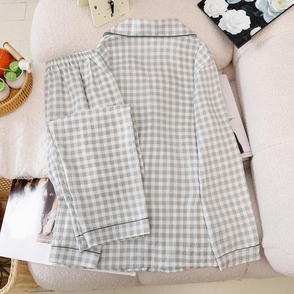 Conjunto de Pijama de Algodón Otoño Nube para Mujer - Manga Larga y Pantalón, Lindo y Elegante para Casa o Exterior