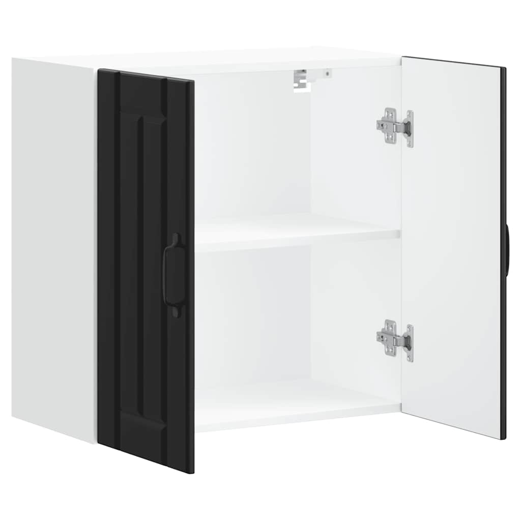 Kitchen Wall Cabinet "Lucca" Black Glued Wood