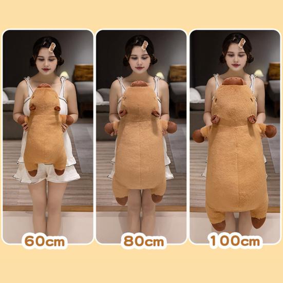 Plyšová hračka Kreslené zvíře Kapybara Tvar Polštář s PP bavlněnou výplní Mazlivý design Uklidňující plyšová panenka