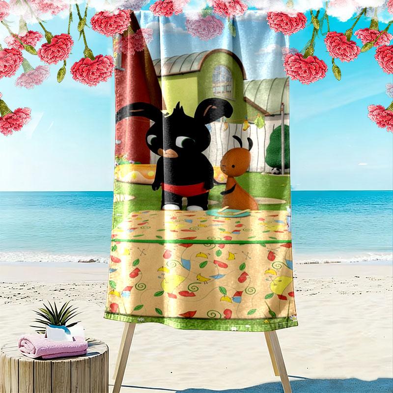Bing Print Beach Towel, Large Soft Quick Dry Towel for Beach Camping Swimming