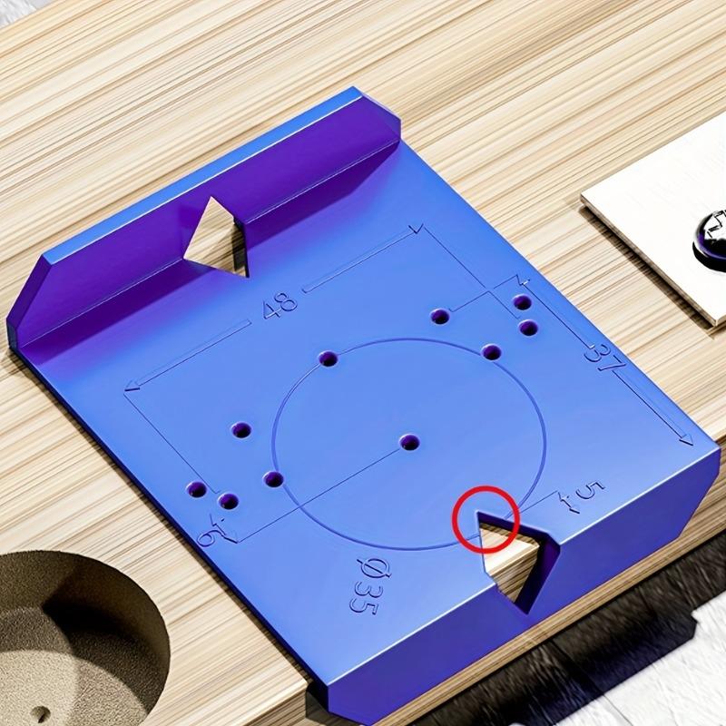 1 Set ABS Plastic Hinge Drilling Locator, Cabinet Door Hinge Hole Positioning Template, Woodworking Drilling Guide for Cabinet I