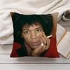 Jimi HHendrix Rock Cushion Cover Silky Short Plush Invisible Zipper Dustproof Sofa Pillow Case for Home Decor