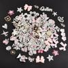 10/20/30/50 st Slumpmässig Blandning Silverfärg Hjärta Rosett Stjärna Berlocker För Junk-fodral Blomma Rosa Flicka Hänge DIY Hårnål Mobilskal Partihandel