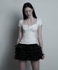 ILLIO White Giselle Gathered Top