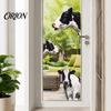 Waterproof PVC Wall Decor for Bathroom Realistic Milk Cow Stickers, Decal,3D Animal Door Decorative Murals Nursery Peel And Stick Art Home Bedroom