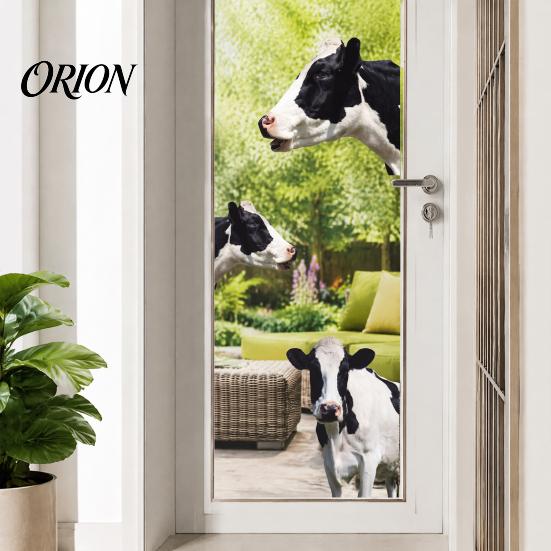 Waterproof PVC Wall Decor for Bathroom Realistic Milk Cow Stickers, Decal,3D Animal Door Decorative Murals Nursery Peel And Stick Art Home Bedroom