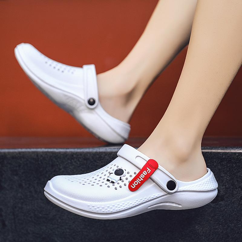 Summer Couple Sandals Large Size Black White Men's Sandals