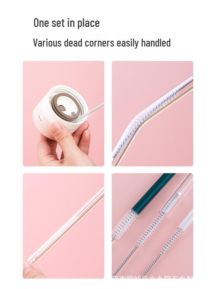 304 Stainless Steel Baby Bottle & Straw Cleaning Brush Set