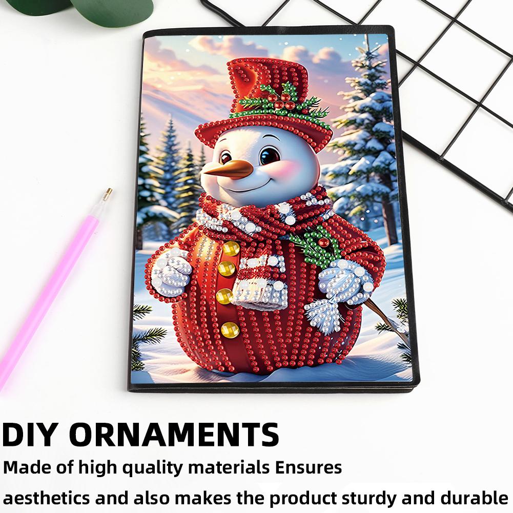 Christmas Winter Diamond Painting Diary Book with 4Pcs Bookmark Rhinestone Art Painting Notebook Kit Holiday Birthday Gift