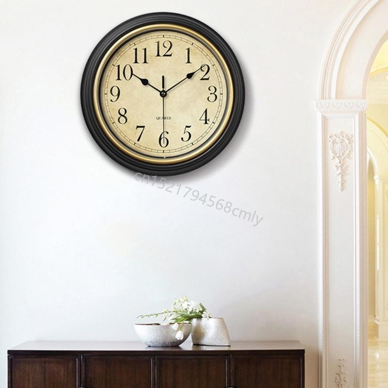 Nordic Vintage Wall Clock European Quiet Clocks for Living Room Decorations 6XDE