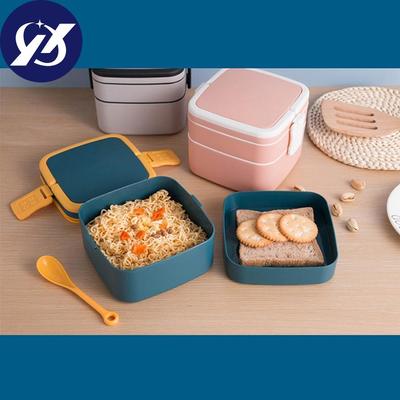 Double-layer Portable Lunch Box with Lid Can Be Heated Simple Student Office Worker Lunch Box