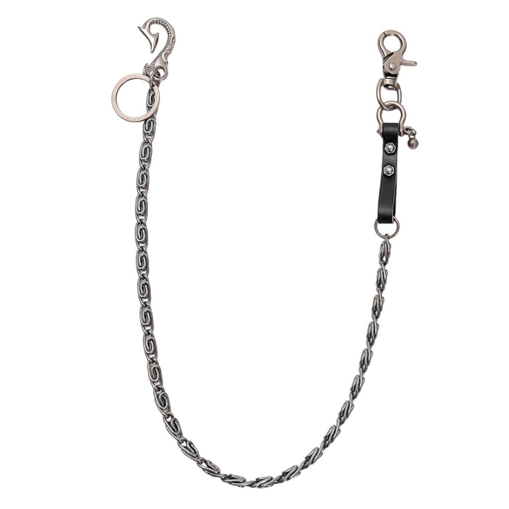 Wallet Chain 70cm Trendy Fashion for Women Girls Streetwear Fans Skaters Black Leather