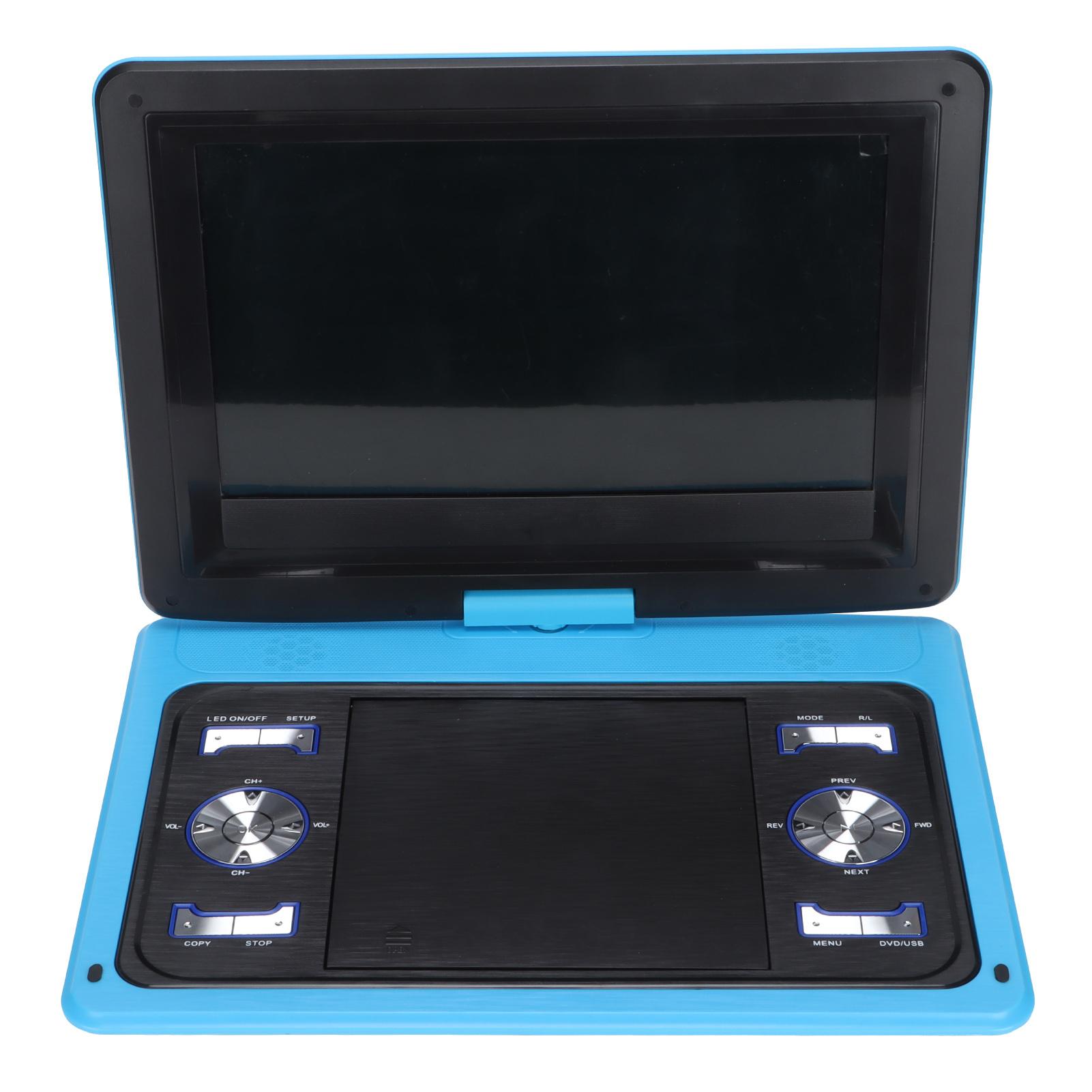 

Портативний DVD-програвач, обертовий акумуляторний HD CD DVD-програвач зі світлодіодним екраном для подорожей в автомобілі AU PLUG синій