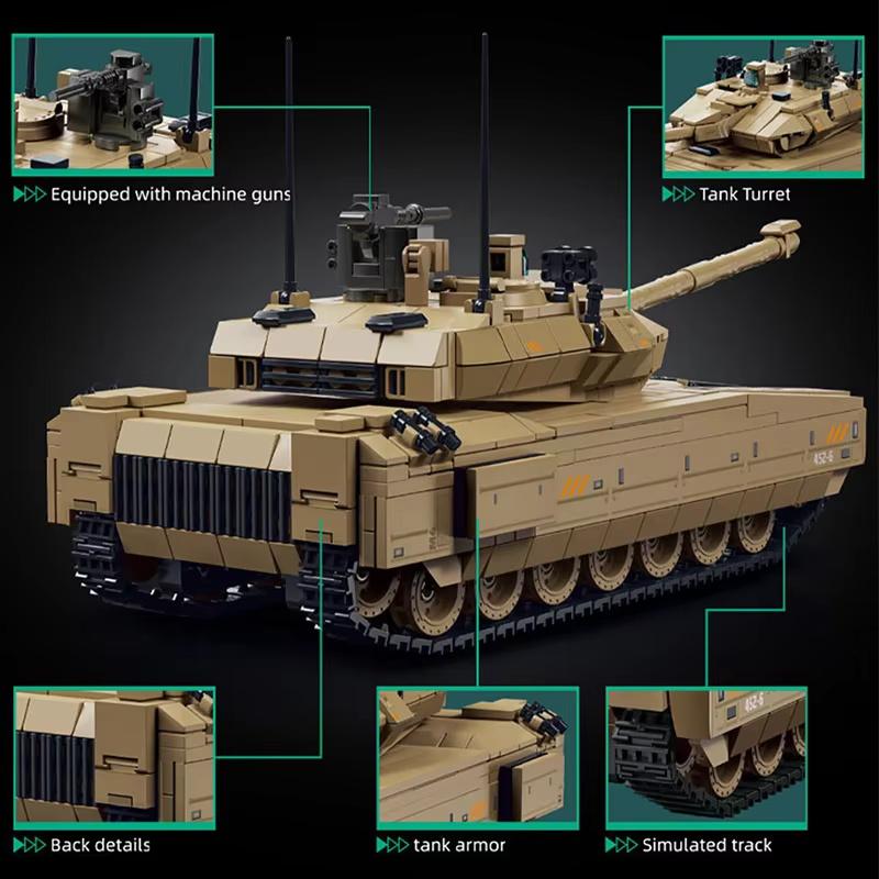 Military 924pcs Delta Force M1A4 Main Battle Tank Model Building Blocks Set MOC Assembly Panzer Kit Bricks Toys Gifts
