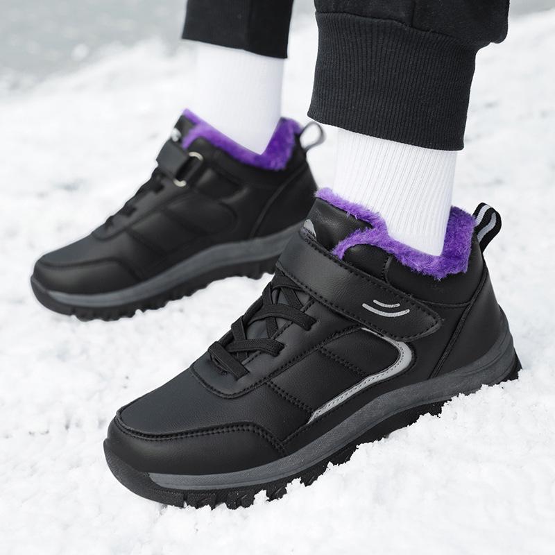 

Прогулочная обувь для пожилых людей, утолщенная теплая хлопковая обувь, пары рекомендуют бархатную спортивную нескользящую шерстяную зимнюю кожаную обувь, зимние сапоги 43