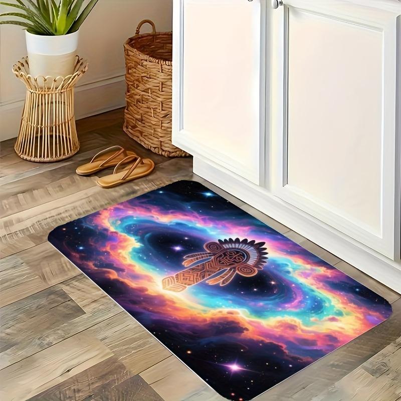 1PC Flowers Pattern Kitchen Rug Non-Slip Door Mat Pop Design Bathroom Rug Bath Mat Carpet for Home Sink Laundry Decoreeree