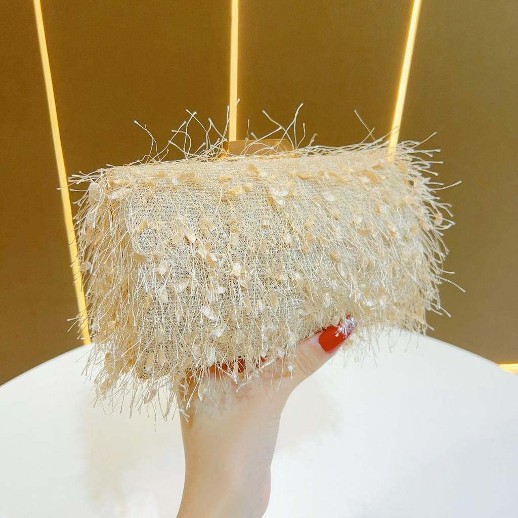 New Fashion Feather Evening Bag for Women,Elegant Shoulder Crossbody Clutch,Mini Phone Bag Makeup Bag