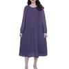 Spring Plus Size Pleated Chiffon Dress for Middle-Aged Women