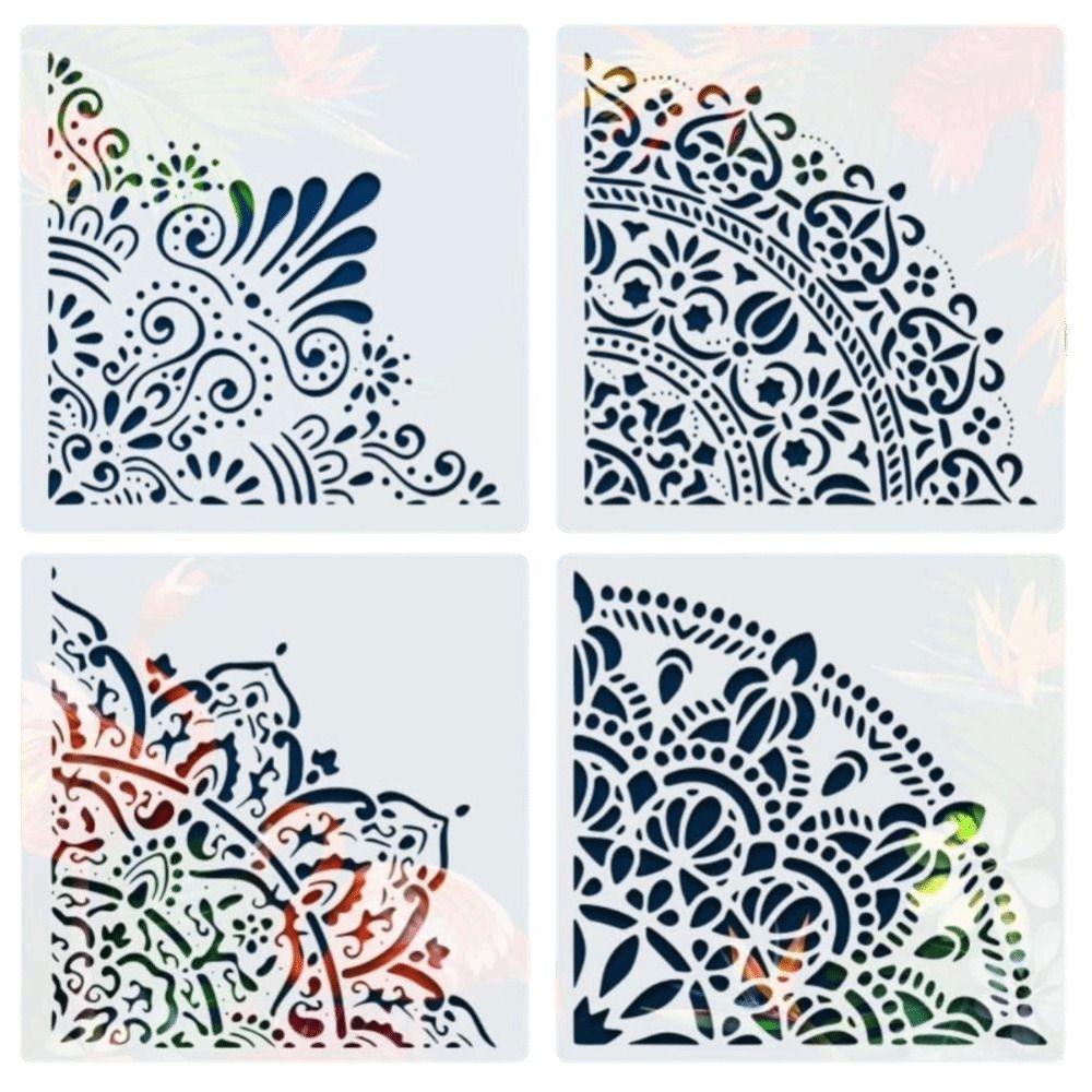 Multi-Surface Mandala Stencil Kit Reusable Flower Stencils Stencil Template Wall Decor