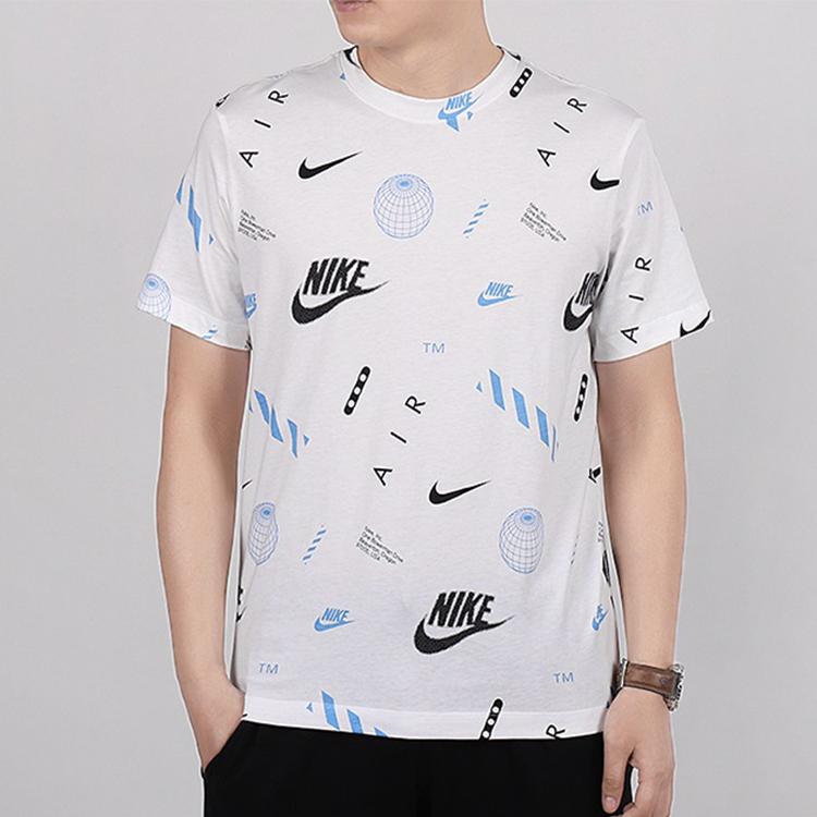 Nike Street Style Full Print Logo T-Shirt Men Tops White CT6545-100