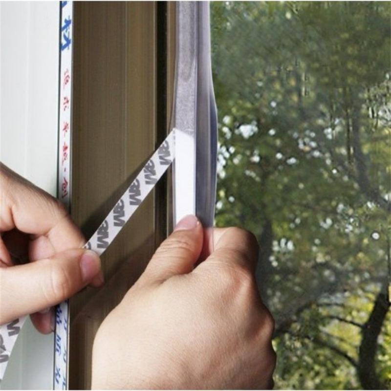 1/5Meter Silicone Seal Strip, Door Strip Bottom for Doors Silicone Sealing Sticker Adhesive for Doors and Windows Gaps of Anti-Collision Silicone